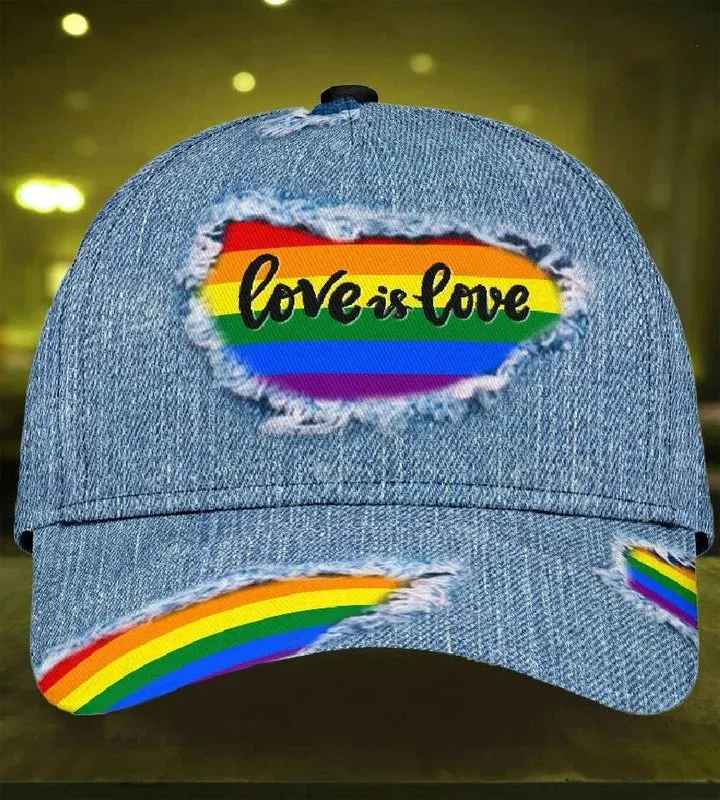 3D Printed Cap For Gay Friend Gift, Gay Rights Are Human Rights Too LGBT Printing Baseball Cap Hat