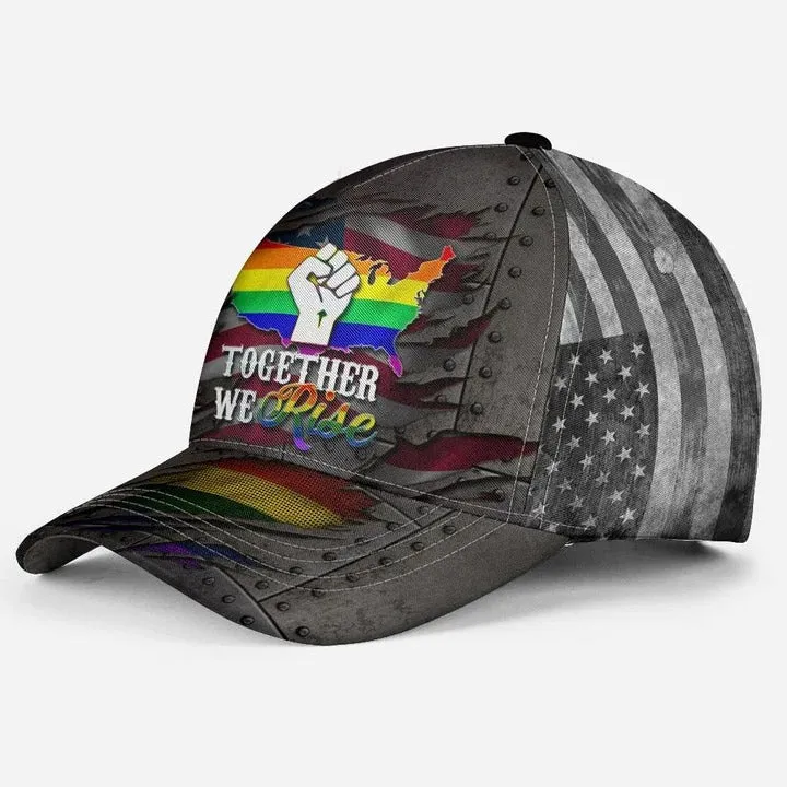 3D Printed Cap For Gay Friend Gift, Gay Rights Are Human Rights Too LGBT Printing Baseball Cap Hat