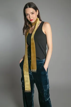 ALLEGRA VELVET SCARF OCHRE