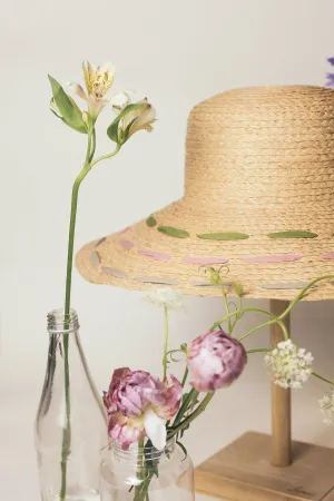 Anne raffia wide brim colorful hat