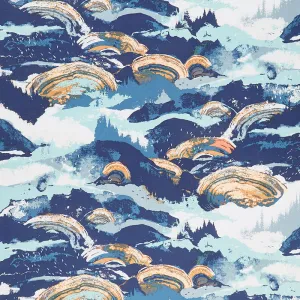 Art Gallery Rayon - Earthen Gaia Eventide Blue Yardage