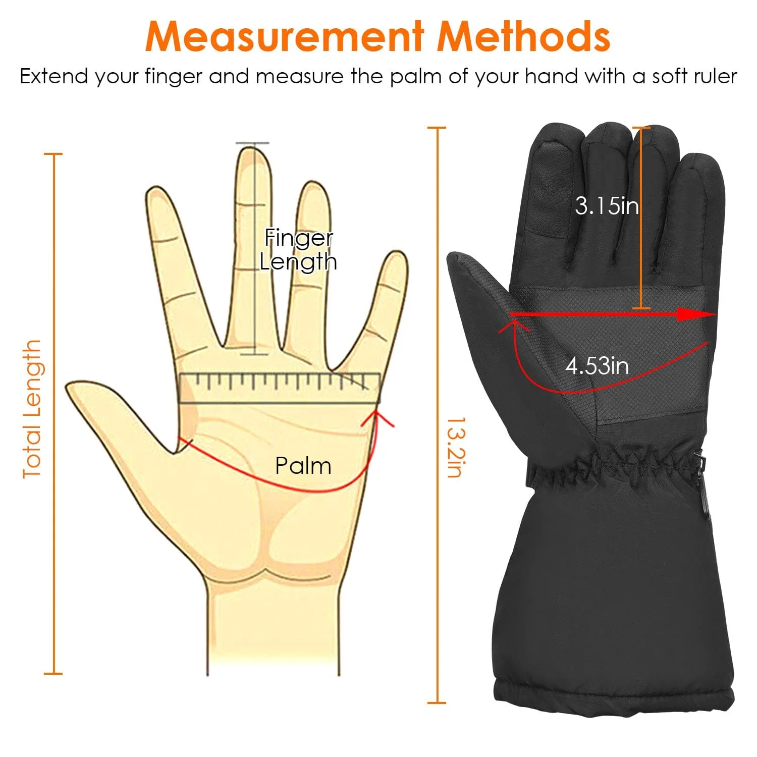 Battery Powered USB Touchscreen Thermal Gloves