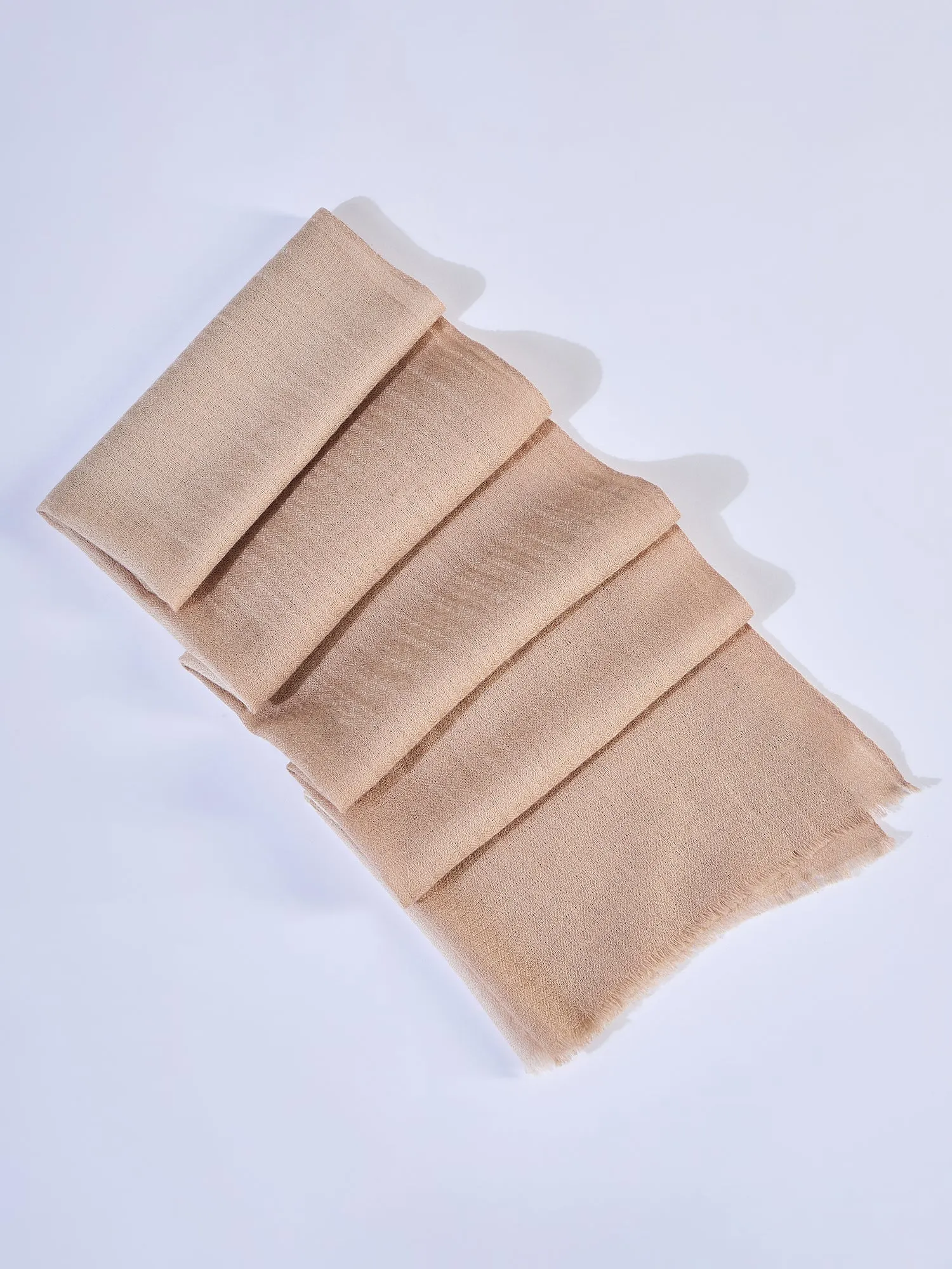 Beige Tone Ombre Woolen Rectangular Stole