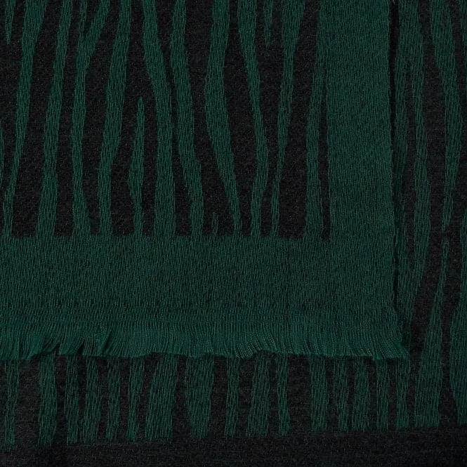 Black/Teal Zebra Printed Blanket Scarf KLS515