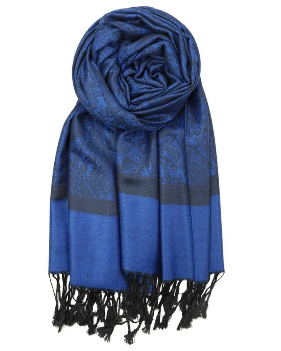 Blue & Black Paisley Rave Pashmina