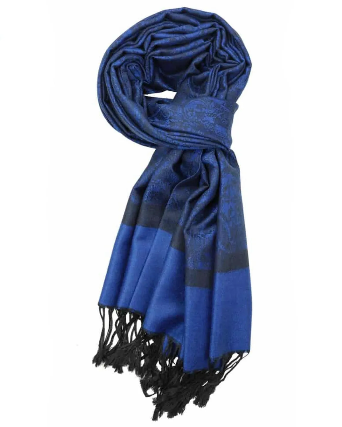 Blue & Black Paisley Rave Pashmina