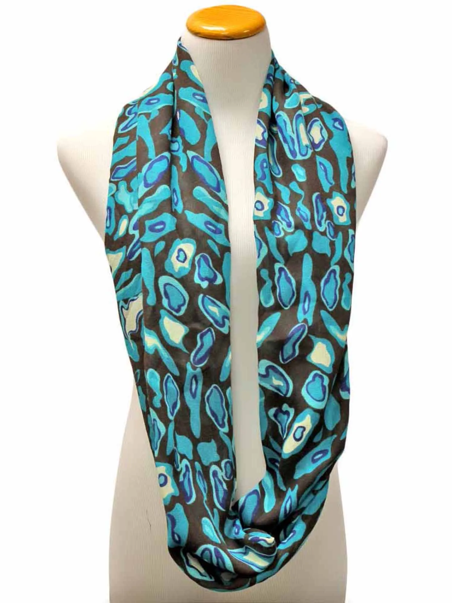 Blue Camouflage Print Infinity Scarf