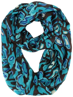 Blue Camouflage Print Infinity Scarf