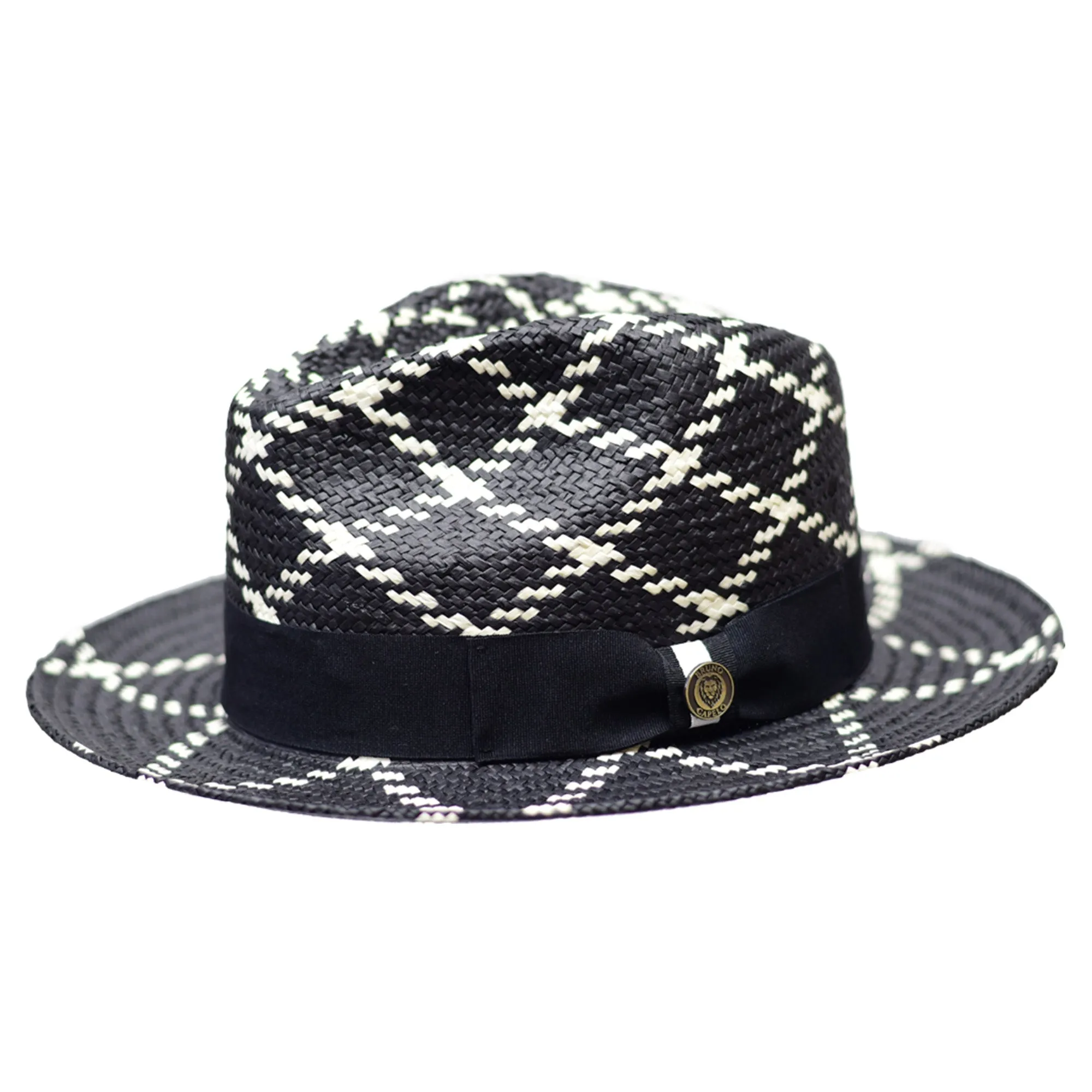 Bruno Capelo Malibu Cross-Stitch Shantung Straw Fedora