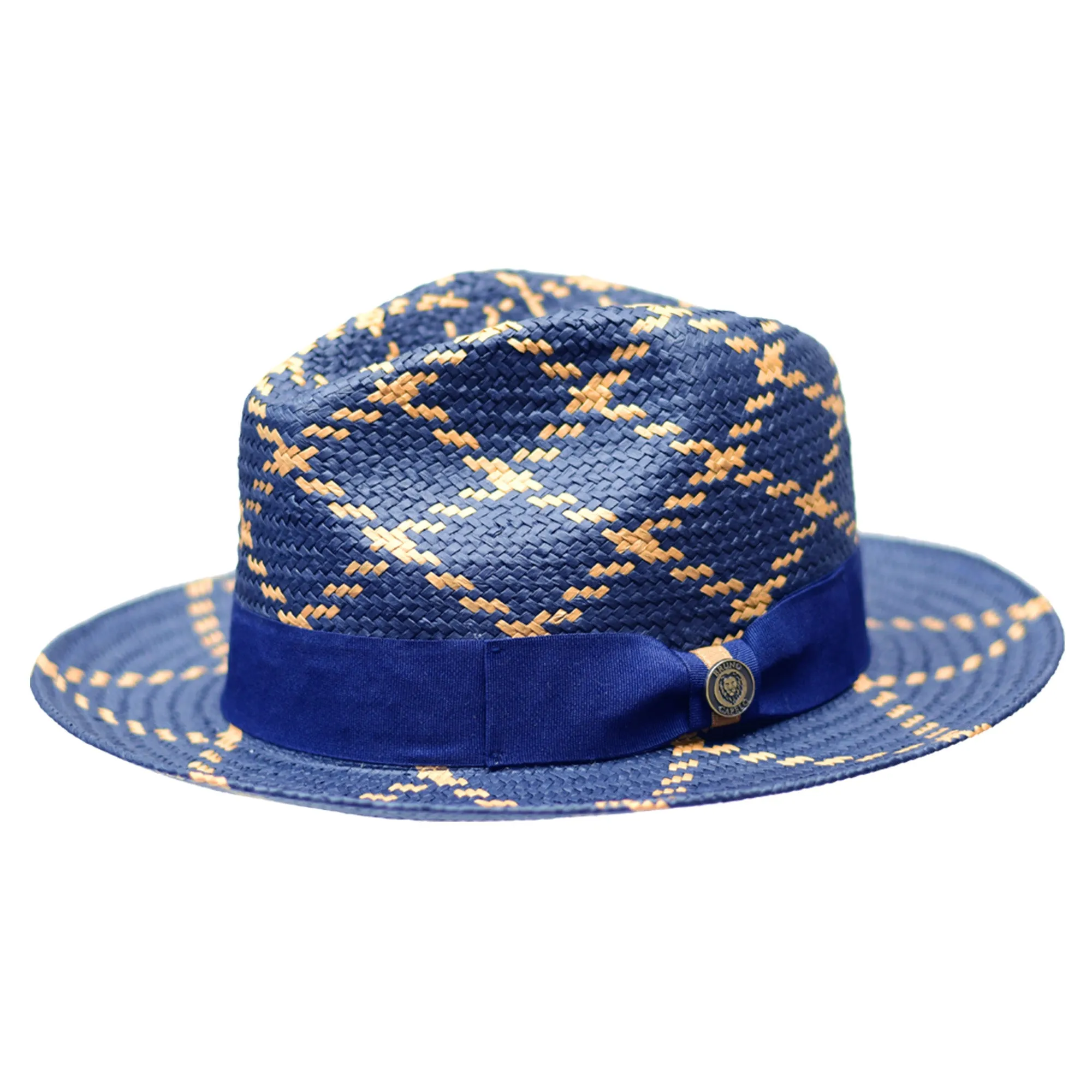 Bruno Capelo Malibu Cross-Stitch Shantung Straw Fedora