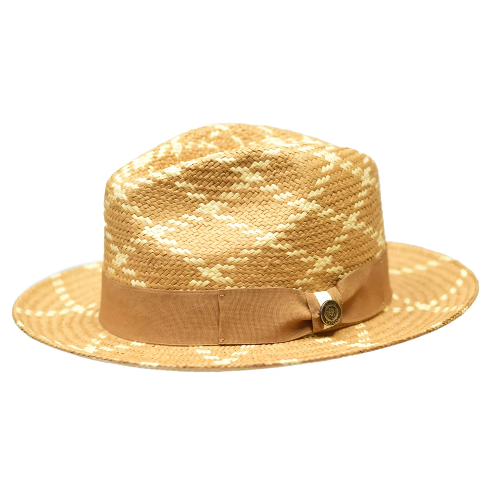 Bruno Capelo Malibu Cross-Stitch Shantung Straw Fedora