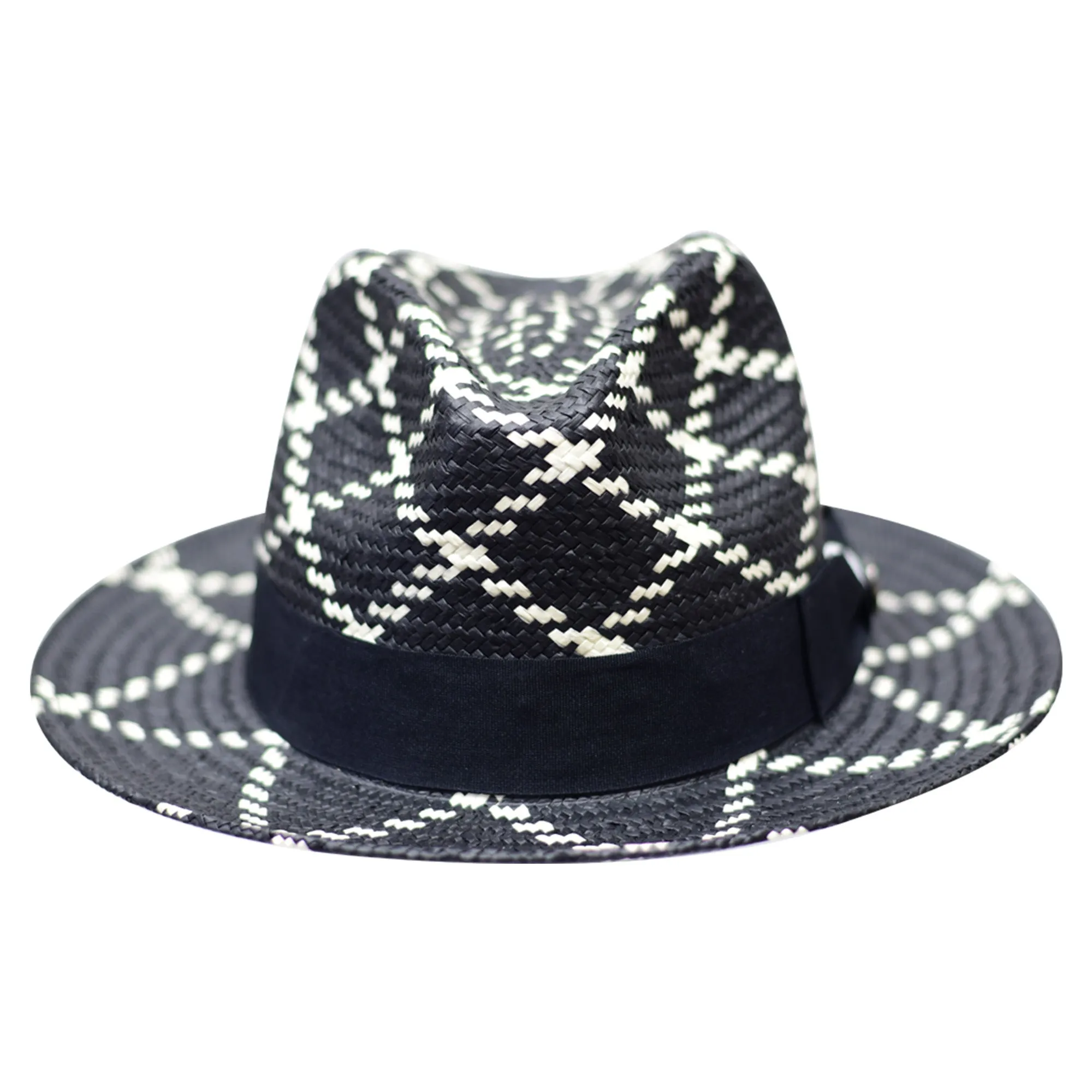 Bruno Capelo Malibu Cross-Stitch Shantung Straw Fedora