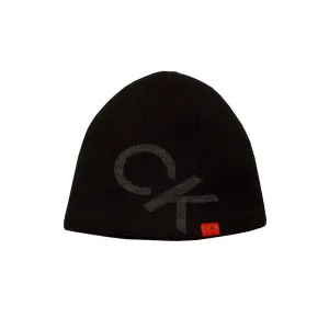 CALVIN KLEIN Large Monogram Men's Beanie (Black)