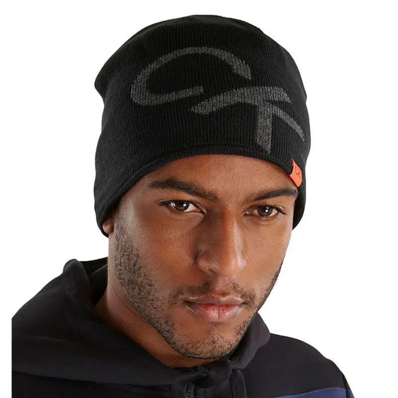 CALVIN KLEIN Large Monogram Men's Beanie (Black)