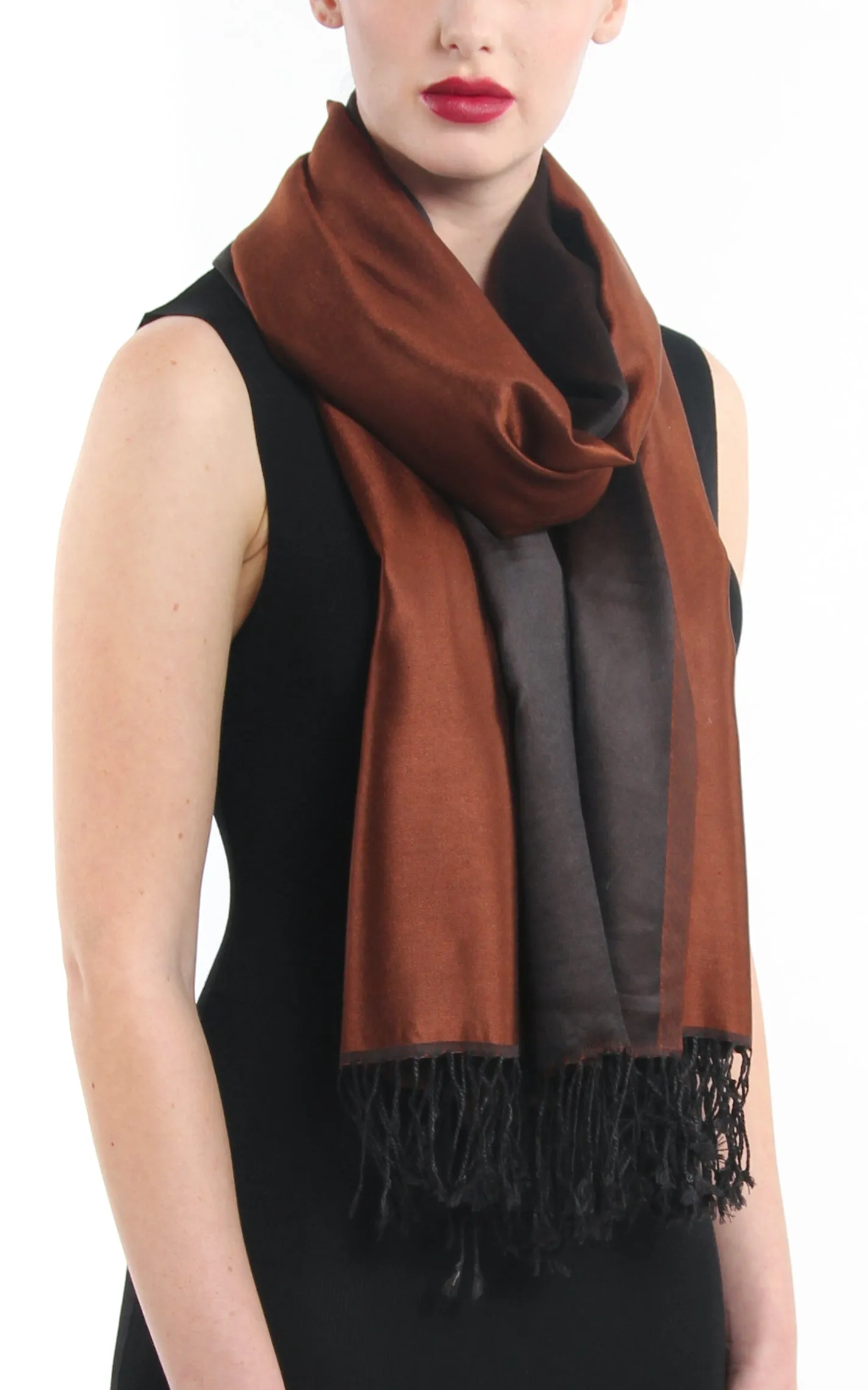 Carly Brown Silk Pashmina - TTL210