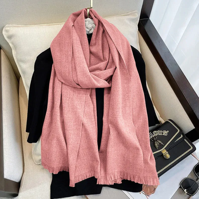 Cashmere Woolen Scarf - Rose