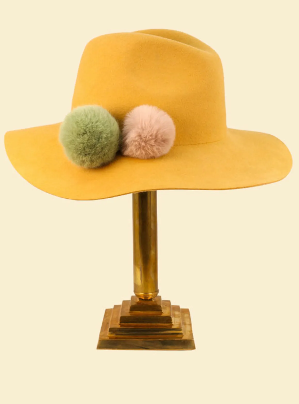 Cassandra Wool Felt Hat - Yellow