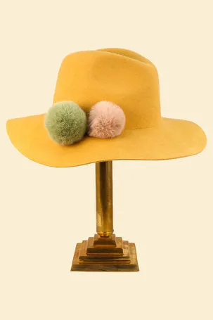 Cassandra Wool Felt Hat - Yellow