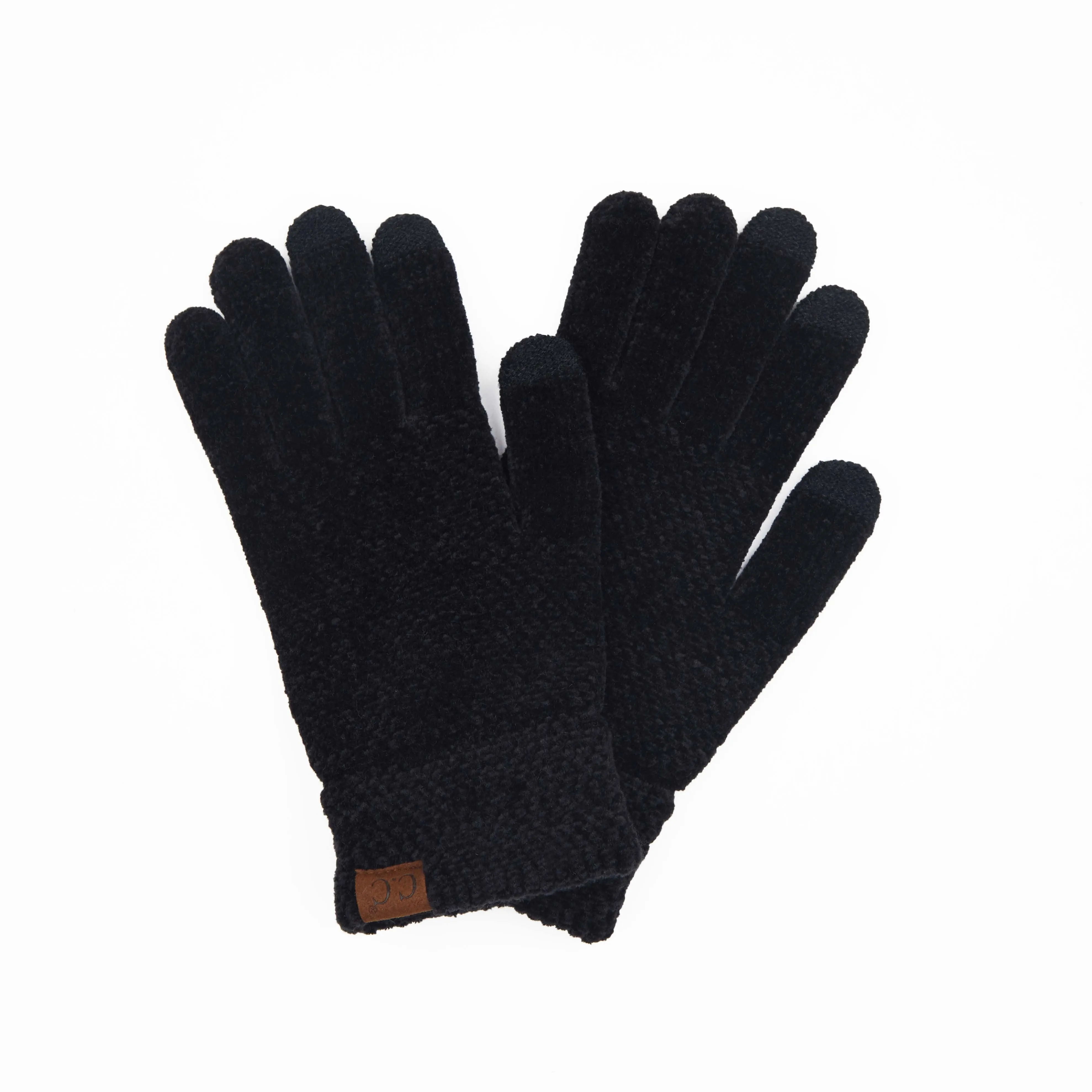 C.C. Black Chenille Touchscreen Gloves