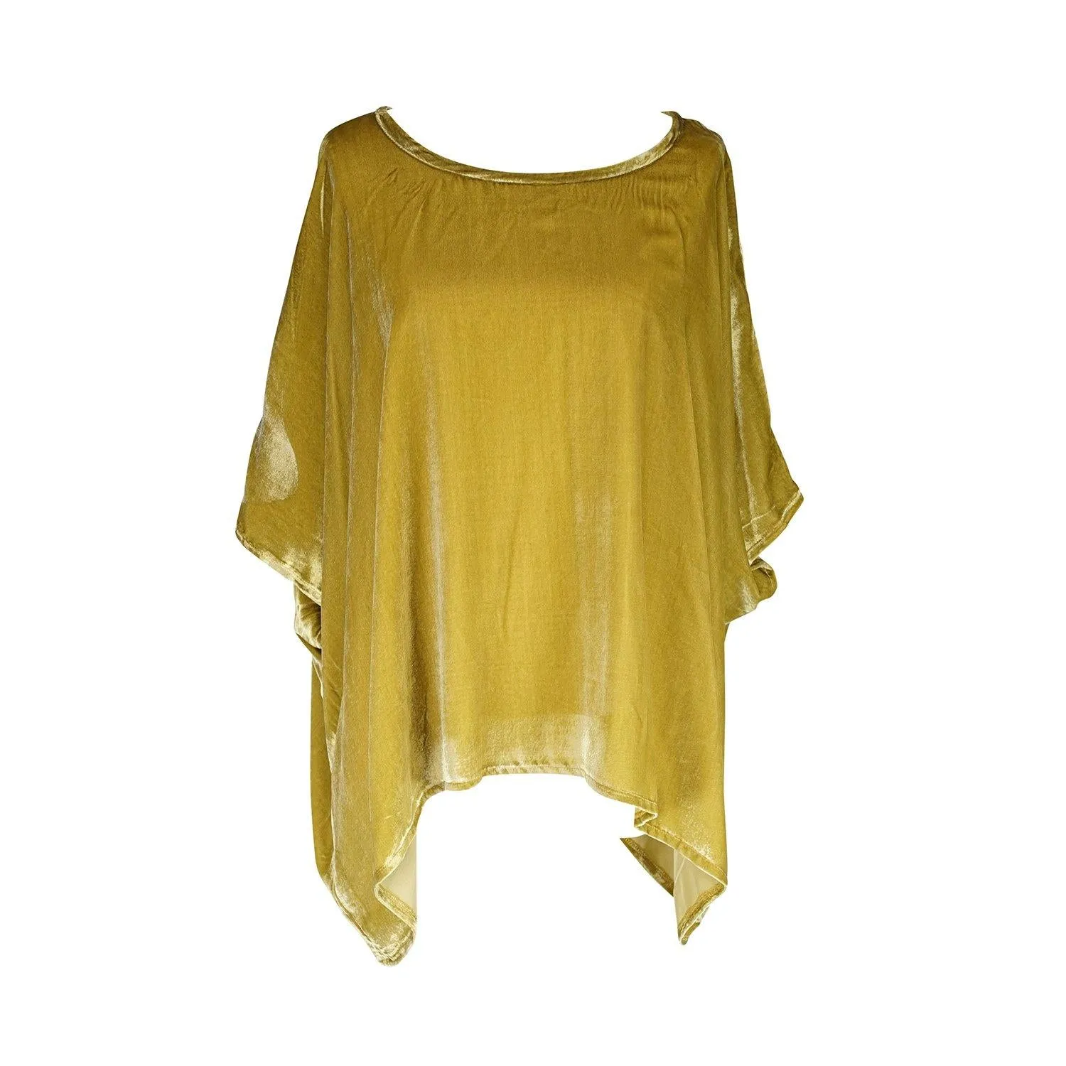 Chartreuse Silk Velvet Scarf Top