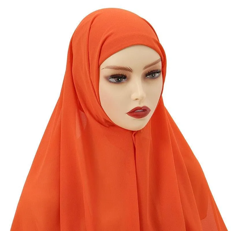 Chiffon Instant Head Scarfs Shawl Hijab for Muslim Women