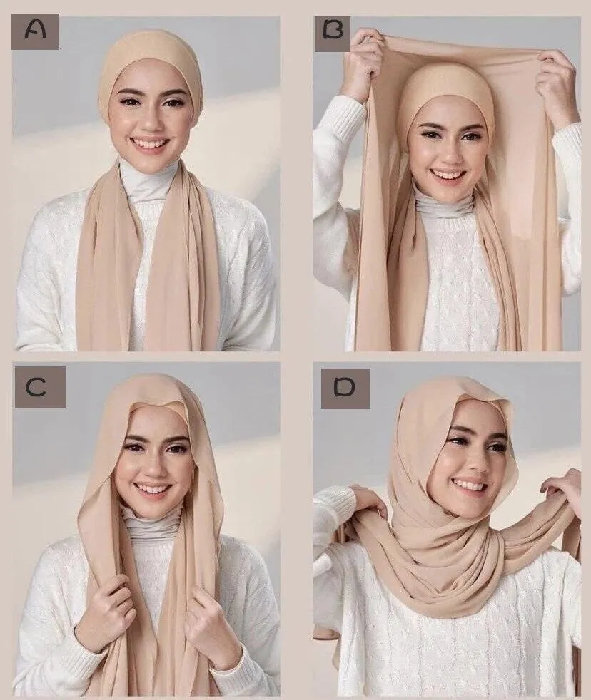 Chiffon Instant Head Scarfs Shawl Hijab for Muslim Women