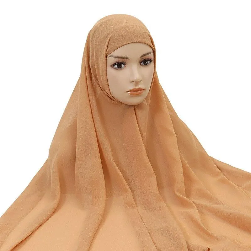 Chiffon Instant Head Scarfs Shawl Hijab for Muslim Women