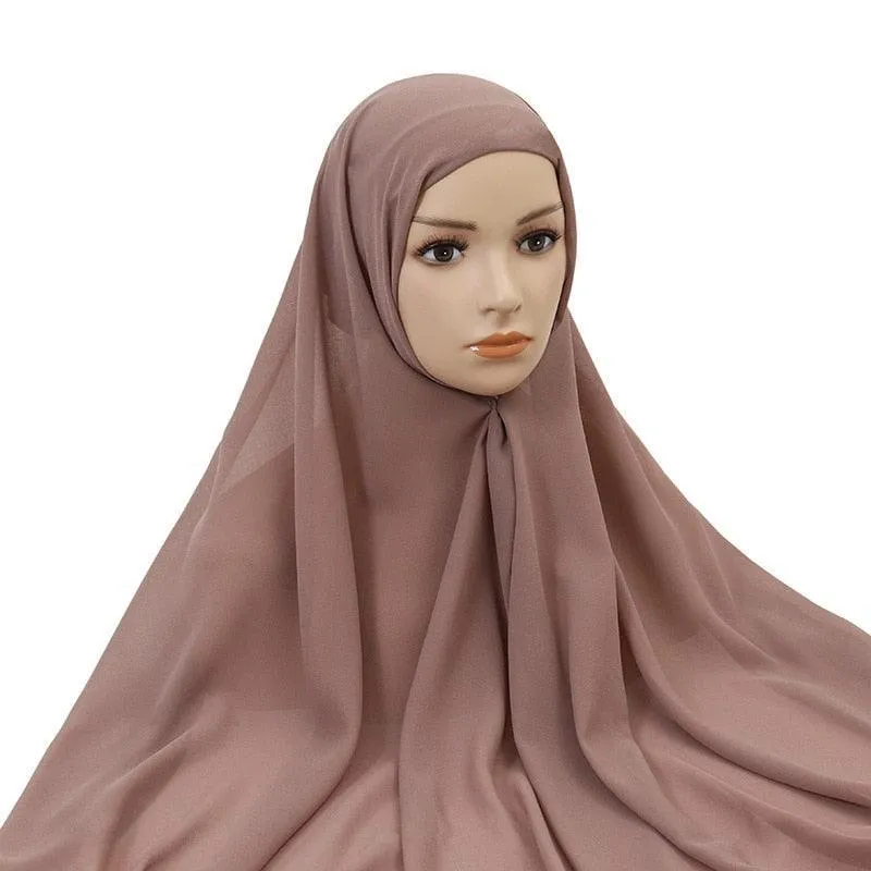 Chiffon Instant Head Scarfs Shawl Hijab for Muslim Women