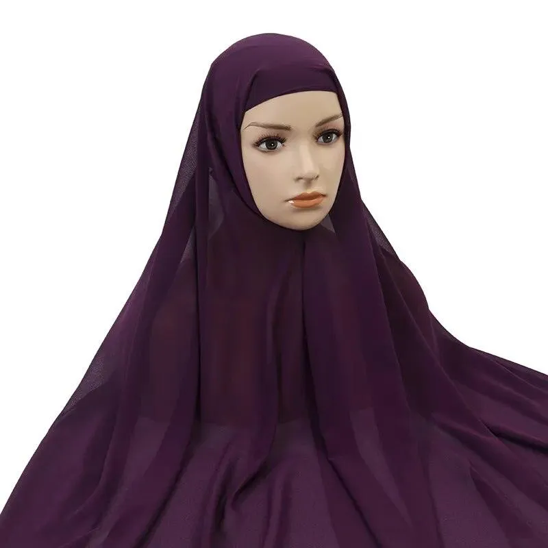 Chiffon Instant Head Scarfs Shawl Hijab for Muslim Women