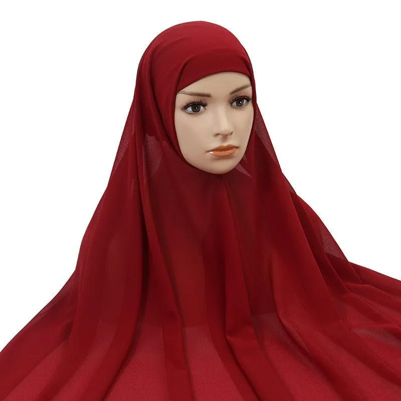 Chiffon Instant Head Scarfs Shawl Hijab for Muslim Women