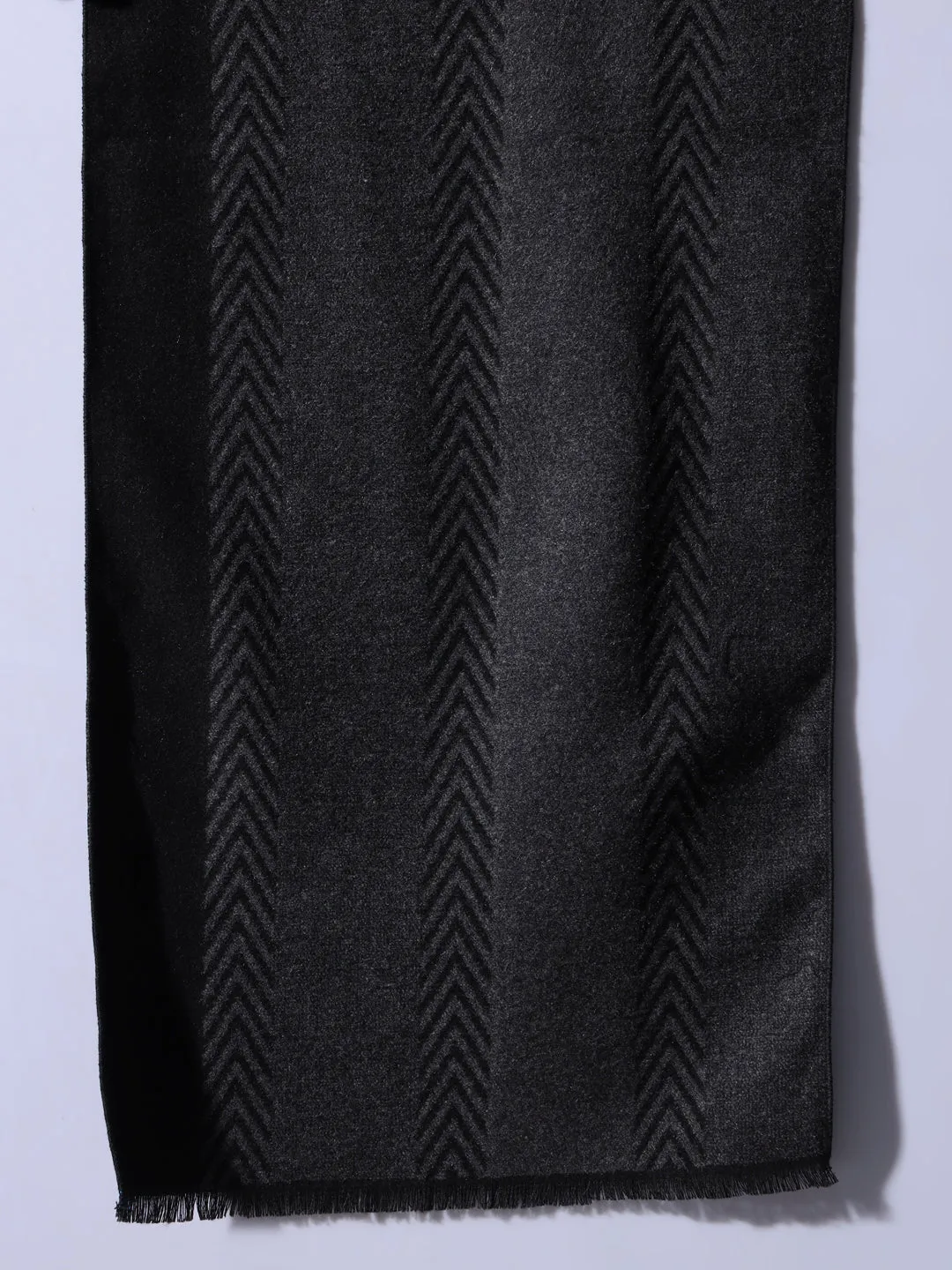 Classic herringbone black muffler for men