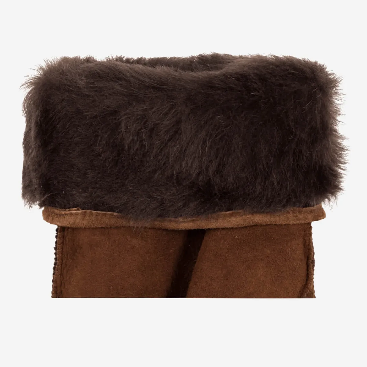 Clooney (brown) - suede leather gloves with luxurious sheep fur lining