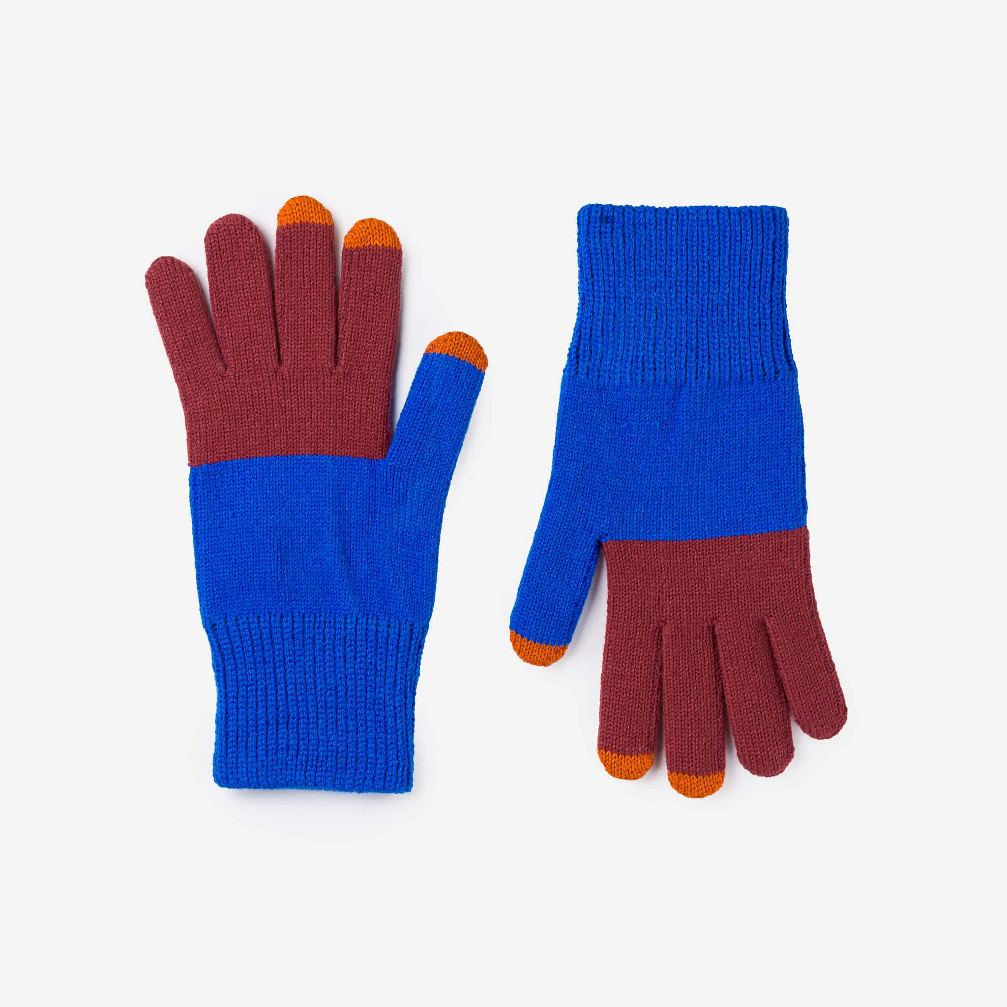 Colorblock Knit Touchscreen Gloves