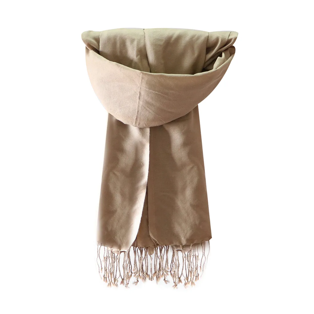 CONTEMPORARY SOLID BEIGE ACRYLIC SCARF