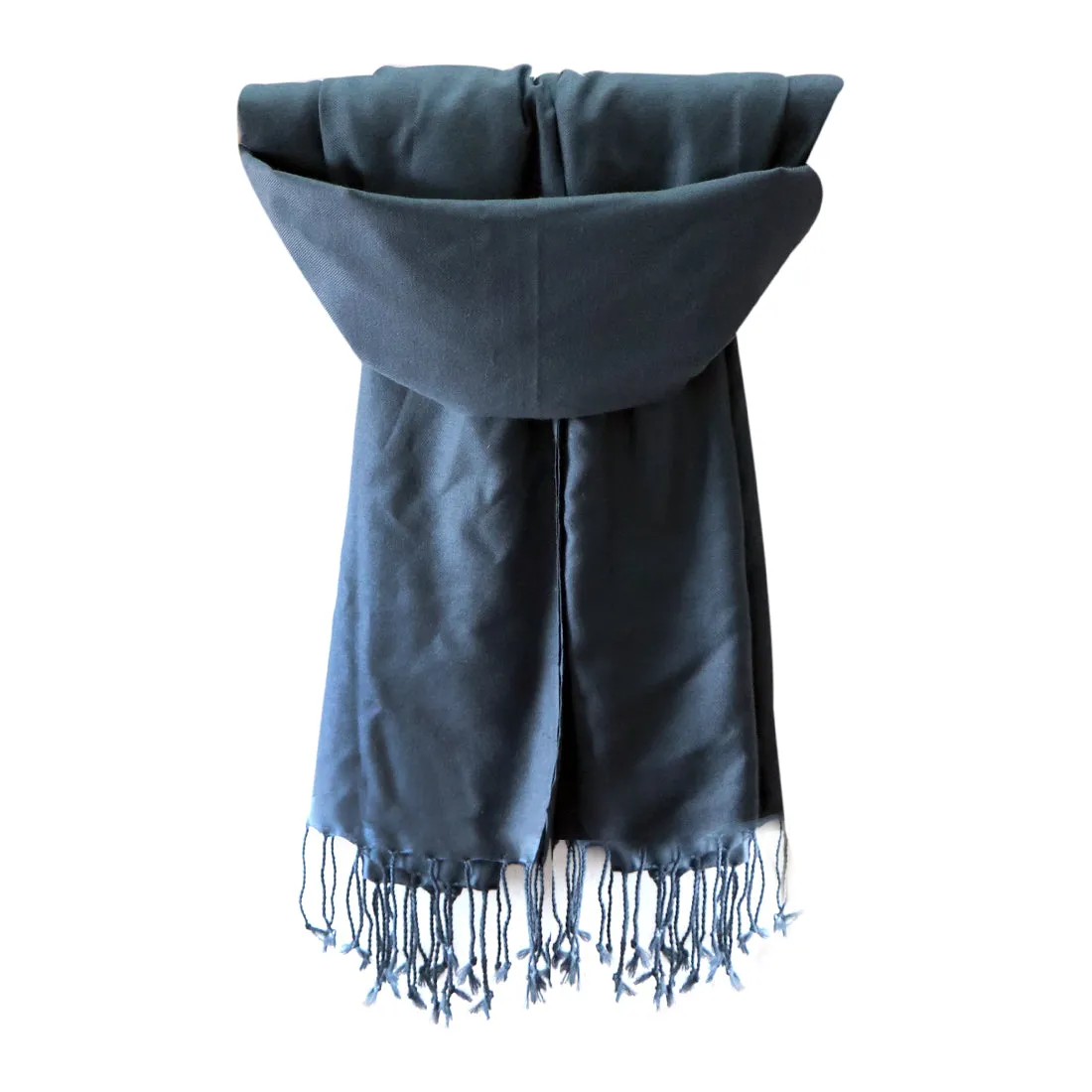 CONTEMPORARY SOLID NAVY BLUE ACRYLIC SCARF