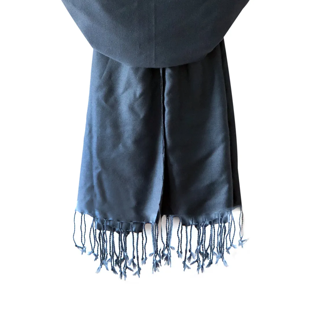 CONTEMPORARY SOLID NAVY BLUE ACRYLIC SCARF