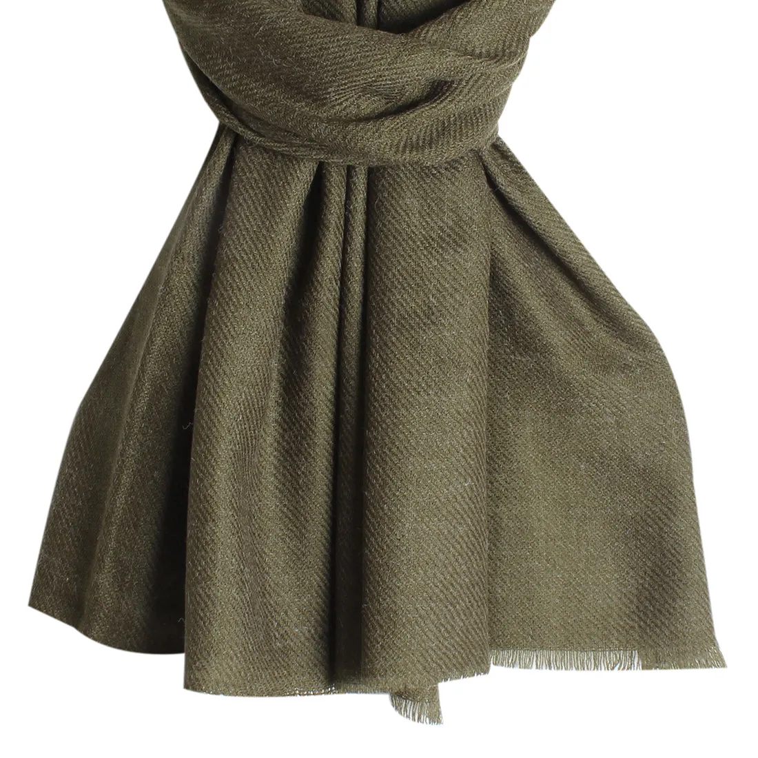 CONTEMPORARY SOLID OLIVE GREEN ACRYLIC WINTER SCARF