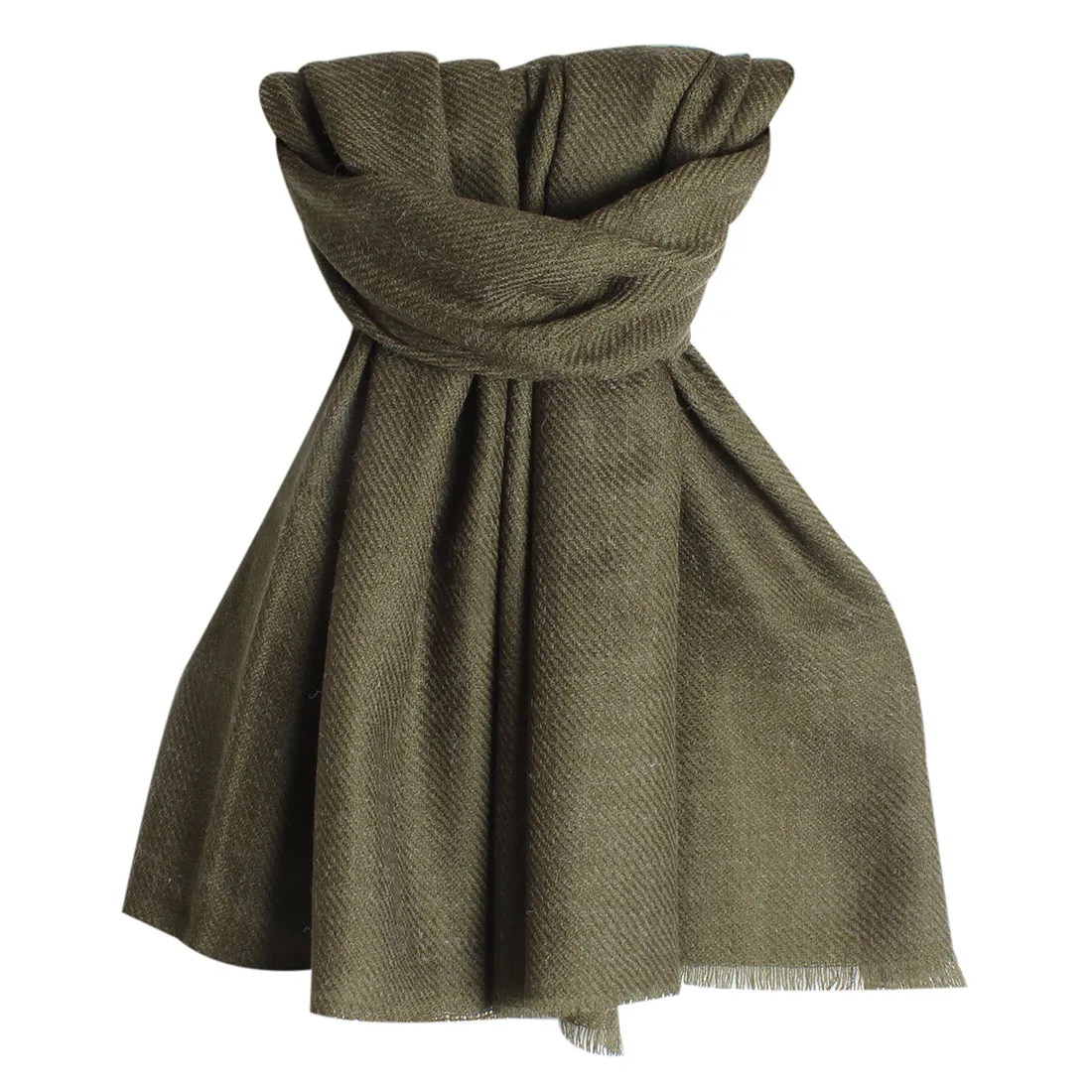 CONTEMPORARY SOLID OLIVE GREEN ACRYLIC WINTER SCARF