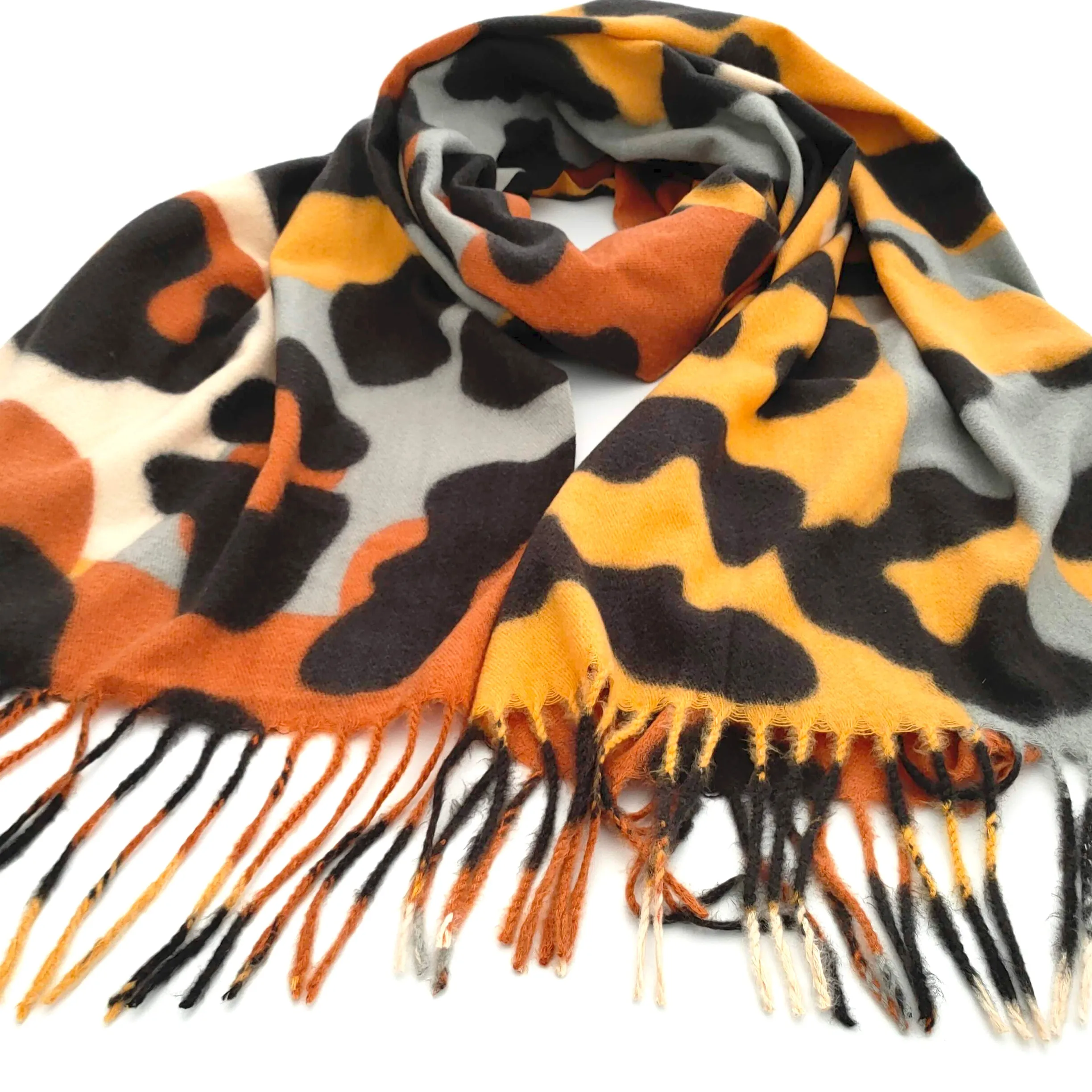 Cosy Thick & Tasselled Aniaml Print Scarf