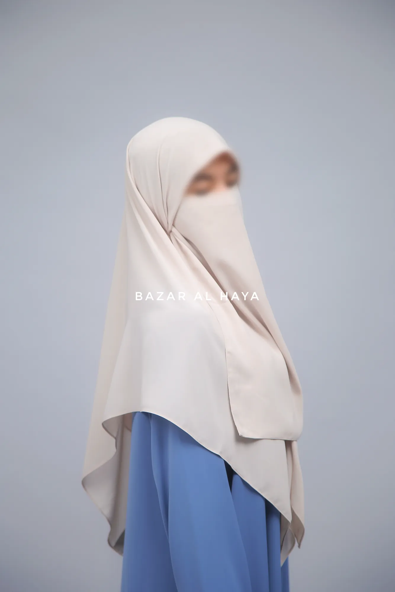 Creme Single Half Niqab - Super Breathable Veil