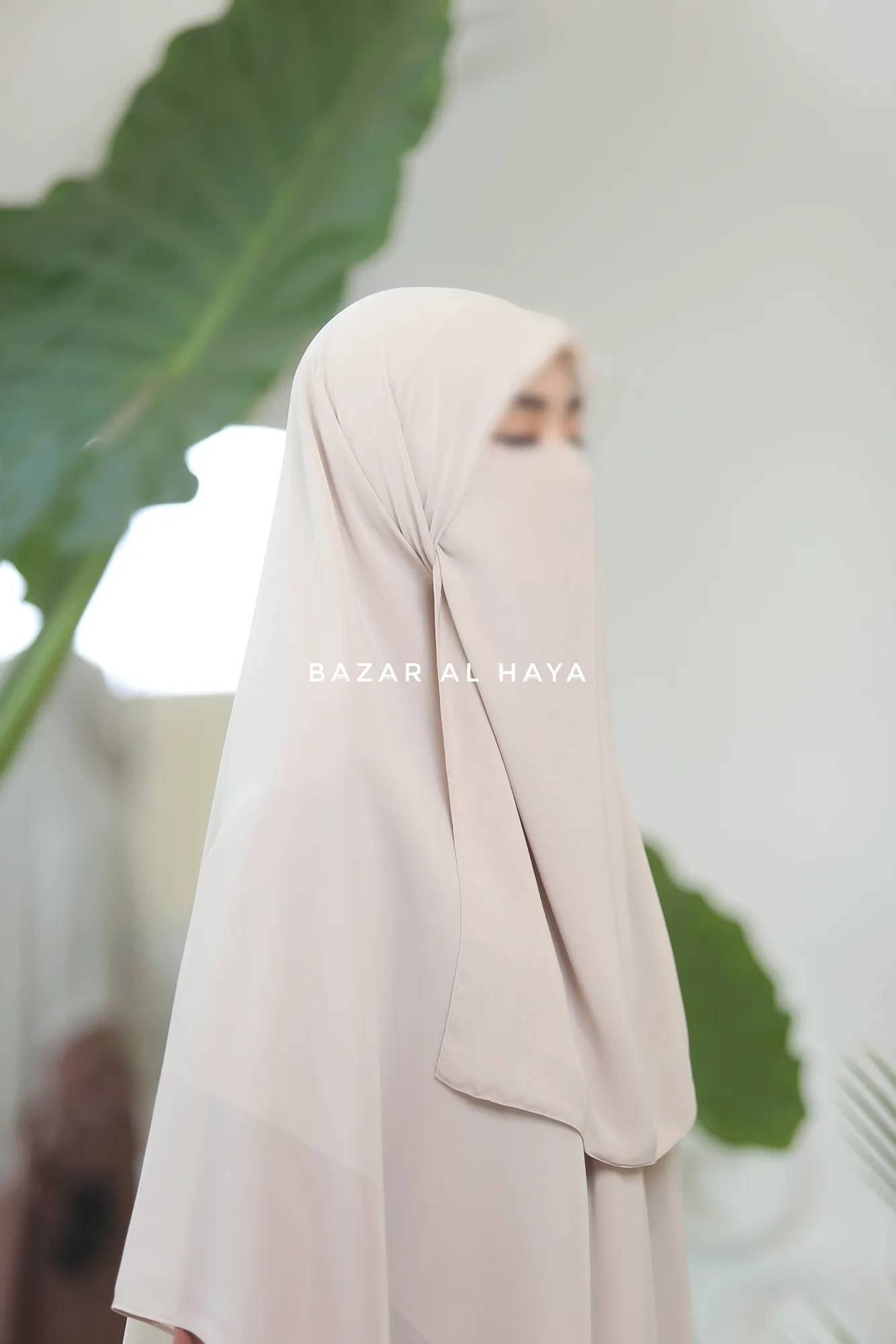 Creme Single Half Niqab - Super Breathable Veil