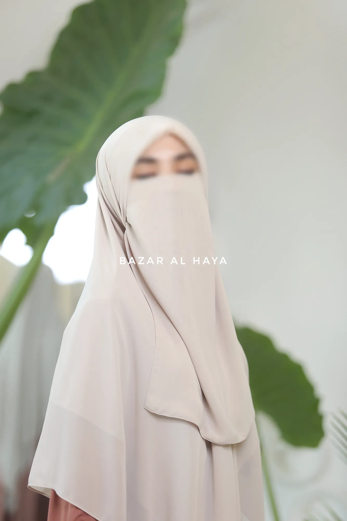 Creme Single Half Niqab - Super Breathable Veil