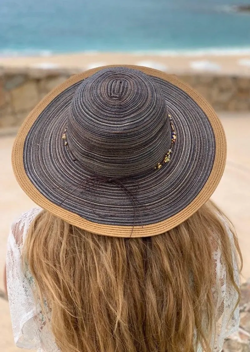 Crystal Wide Brim Sun Hat For Women upf 50