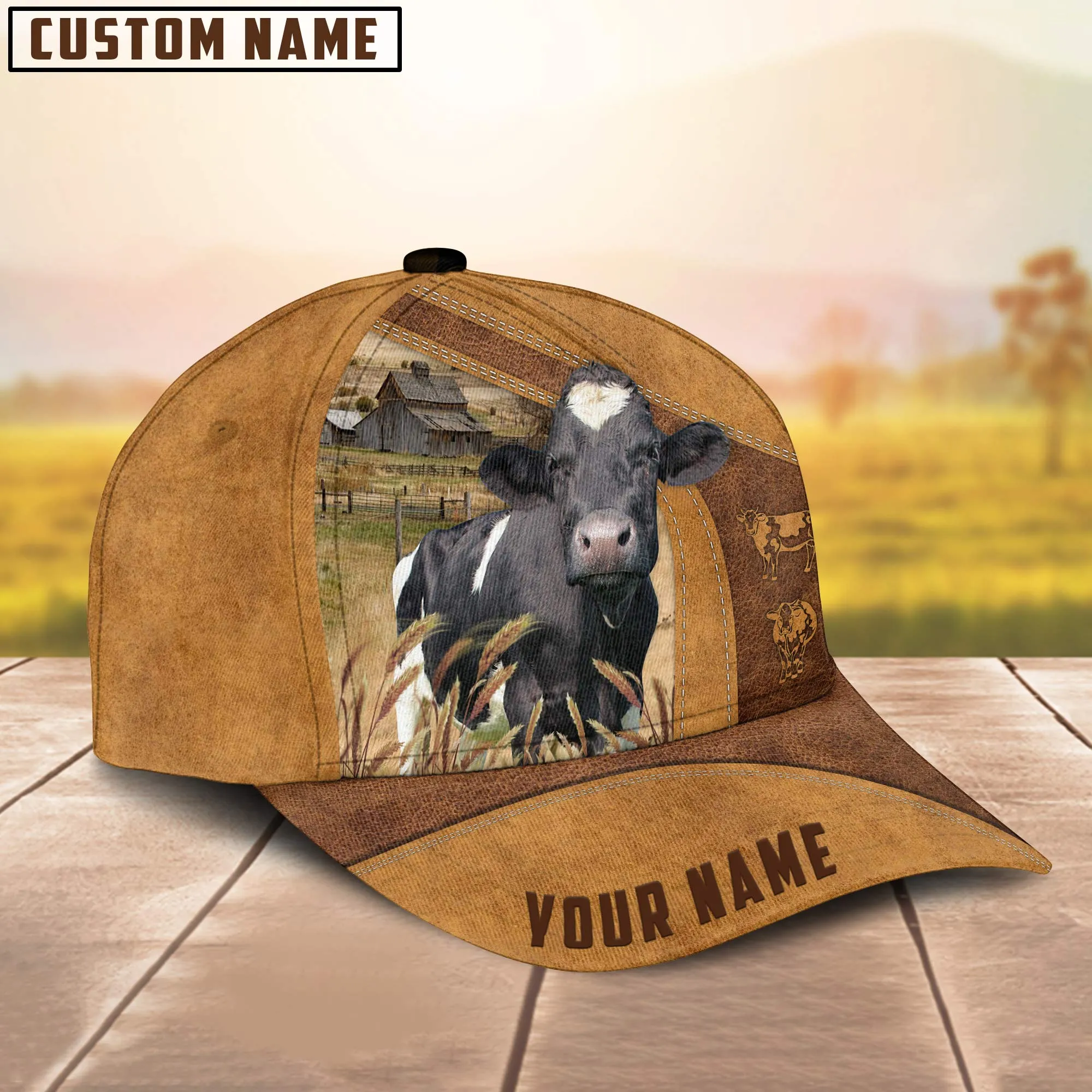 Custom Name Holstein Cattle Cap, Cattle Hat, Farm Baseball Hat, Cap Hat For Farmer Farm Lover