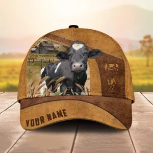 Custom Name Holstein Cattle Cap, Cattle Hat, Farm Baseball Hat, Cap Hat For Farmer Farm Lover