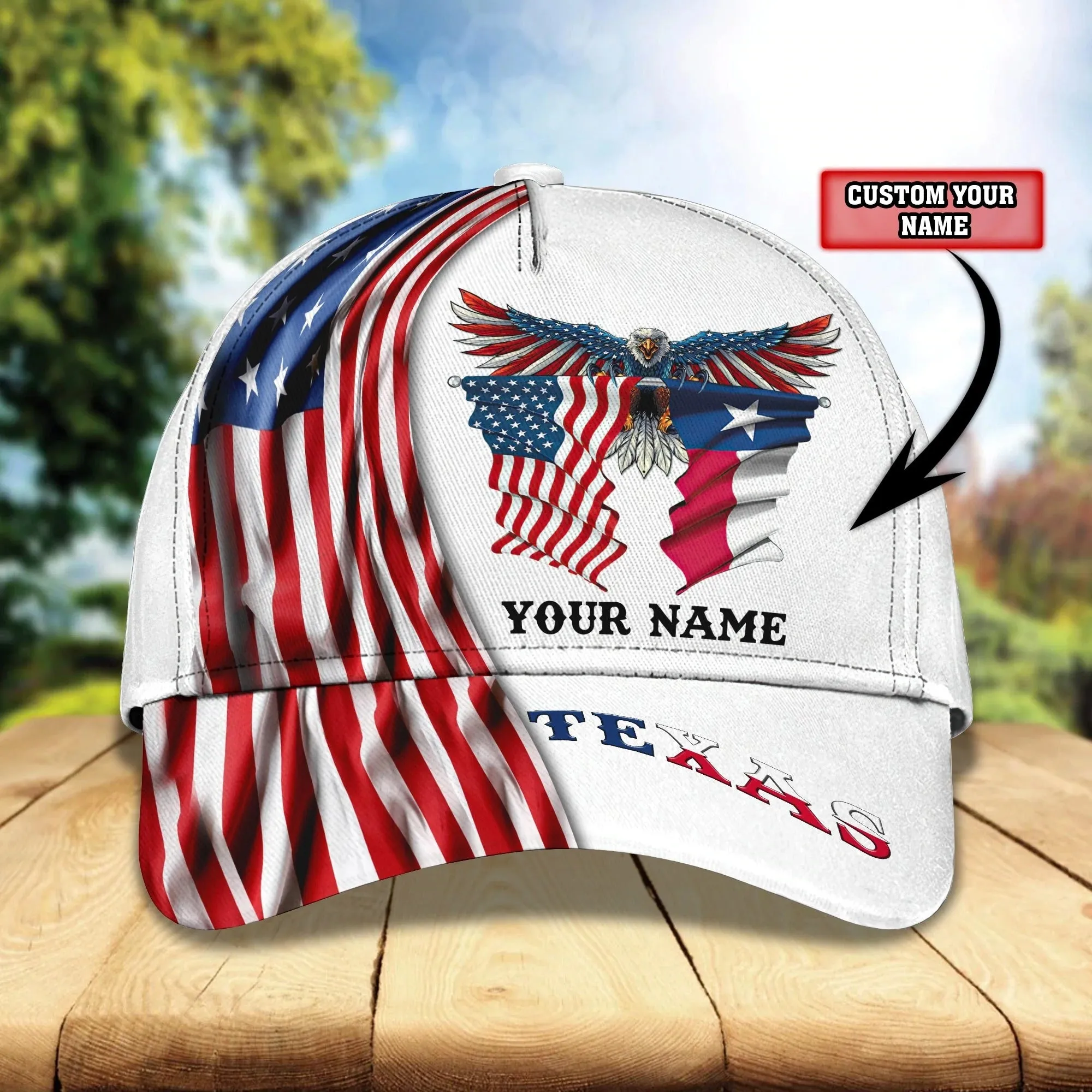 Customized Texas Baseball Cap, Texas Cap, American Strong Support Texas Classic 3D Cap Hat