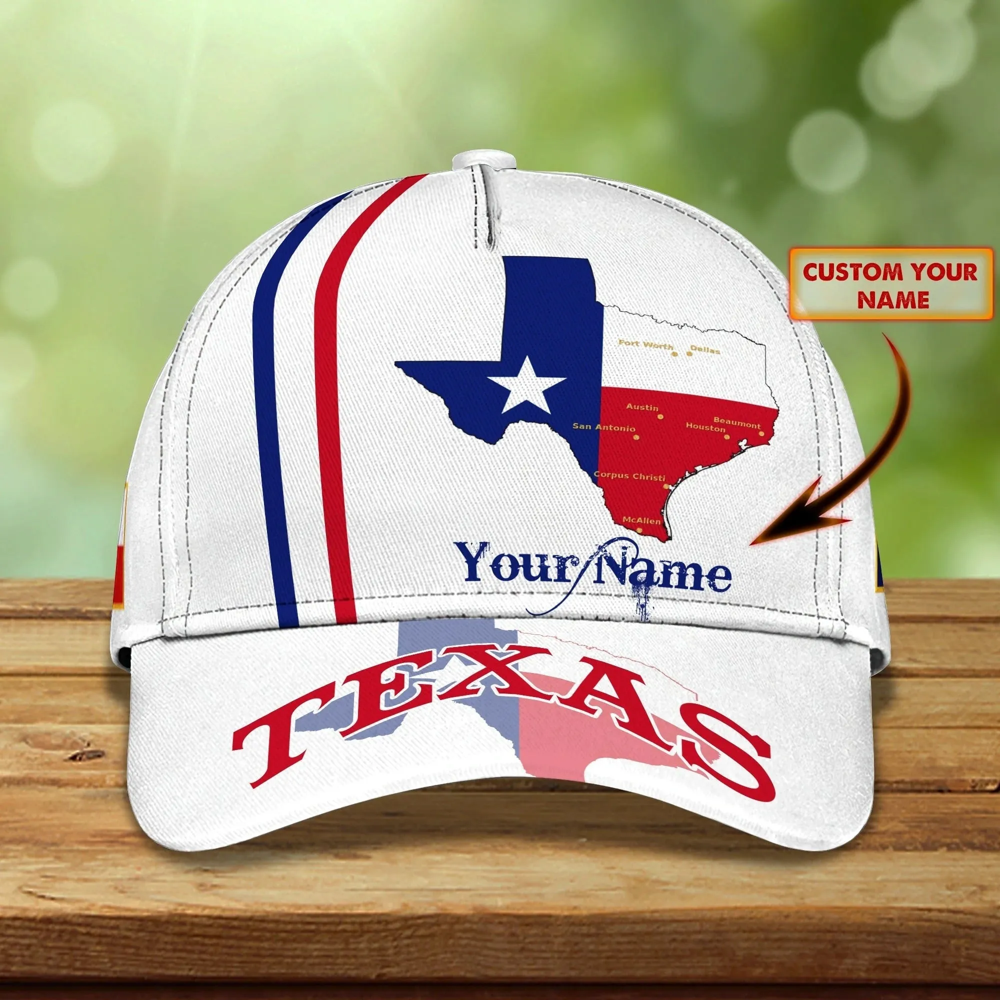 Customized Texas Baseball Cap, Texas Cap, American Strong Support Texas Classic 3D Cap Hat