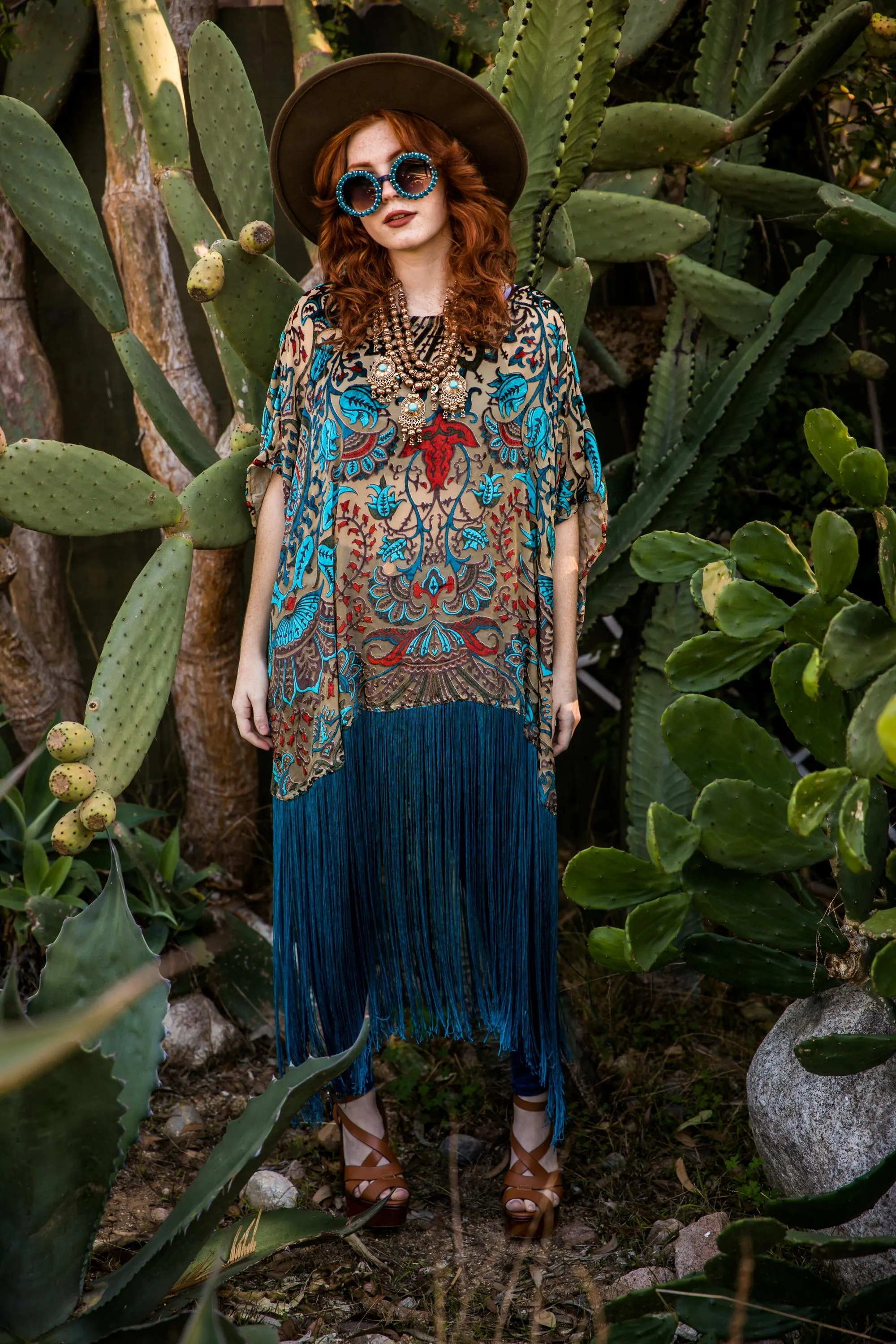 Desert Turquoise Fringe Tunic