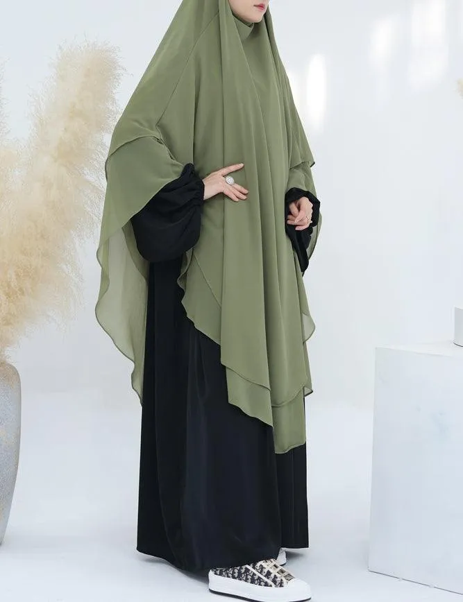 Elegant Extra Long Two-Layer Chiffon Scarf for All Occasions