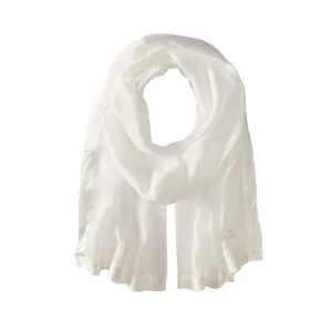 Elegant Satin-Trim Chiffon Scarf